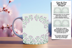 Stylish 15oz Mug Wrap Png Design , Flowers Product Image 1