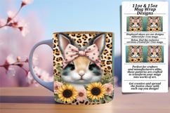 Stylish 11oz Mug Wrap Png Design , Cute Animals Product Image 1