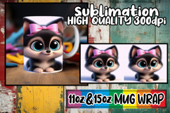 Inspired dreams sublimation mug wrap, 3D Dog Product Image 1