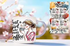 Trendy 11oz Mug Wrap Png Design , Just A Girl Product Image 1