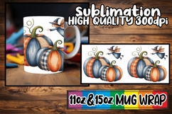 Loving memories sublimation mug wrap, Pumpkin Watercolor Product Image 1