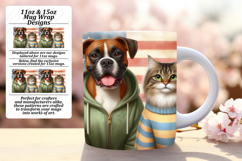 ARTISTIC PNG for 11oz Mug Wrap , Dog and cat Product Image 1