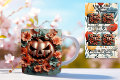 Lovely 15oz Mug Wrap Png Template , 3D Pumpkin Product Image 1