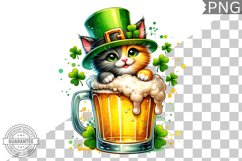 St. Patrick&#039;s day Cat - Clipart Sublimation PNG Product Image 1