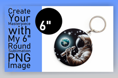 Creative Round Design Keychain Template , Astronaut Product Image 1