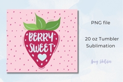 Berry Sweet Pink Strawberry Tumbler Wrap 20 oz Sublimation Product Image 2