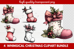 Whimsical Christmas Clipart | Cute Festive Holiday PNG Product Image 1