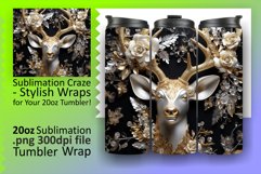 Holiday Joy Unleashed: 3D Deer Christmas Tumbler Wrap Product Image 1