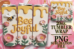Gentle smiles 20oz tumbler wrap, Bee Quote Product Image 1