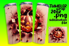 SLEEK 20oz Sublimation Tumbler Template , 3D Pumpkin Product Image 1