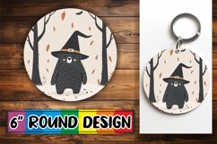 Halloween Boho Animal Round Design Autumn Keychain Product Image 1