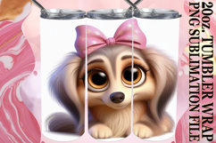 Uplifting Sublimation 20oz tumbler wrap, 3D Dog Product Image 1