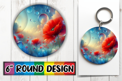 Radiant Ornaments Circle Sublimation PNG, 3D Flower Product Image 1