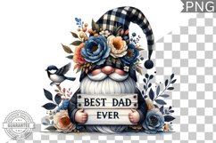 Best Dad Ever Sublimation - Father's Day Gnome Clipart PNG Product Image 1