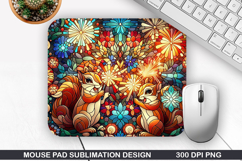 Fox Galaxy Mouse Pad Sublimation, 4th Of July Mouse Pad PNG Product Image 1