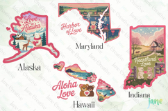 Valentine 50 US States Clipart Product Image 1