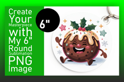 Trendy Circle Coaster PNG Design , Cute Christmas Product Image 1