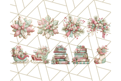 Pastel Christmas Clipart, Mint and Blush Holiday PNG Product Image 9
