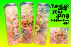 Tumbler Wrap Design 20oz Colorful Floral Patterns Product Image 1