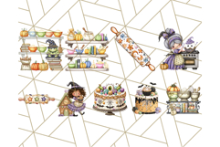 Cute Witch Halloween Baking Clipart PNG, Holiday Treats Png Product Image 9