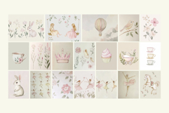 Vintage Pink Prints Nursery Wall Art Cute Pastel Girl Room Product Image 3