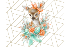 Coral and Aqua Christmas Clipart PNG, Pastel Holiday Art Product Image 5