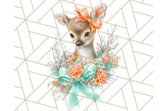 Coral and Aqua Christmas Clipart PNG, Pastel Holiday Art Product Image 5