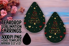 Artistic Teardrop Earrings Template PNG , Holiday Product Image 1