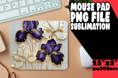 Bright MOUSE PAD Sublimation Style, 3D Flower Product Image 1