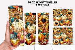 Pumpkins Skinny Tumbler 20oz Wrap Design, Halloween Tumbler Product Image 1