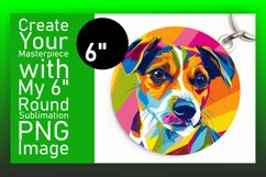 Dynamic Abstract Dog Round Design Keychain Sublimation Product Image 1