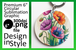 Elegant Keychain Circle Design PNG , Flowers Product Image 1