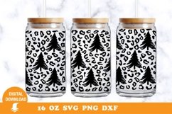 Christmas Can glass, Christmas tree,Leopard Christmas svg Product Image 1