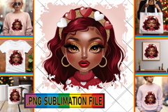 RADIANT Tote Bag Designs PNG, Afro Girl Product Image 1