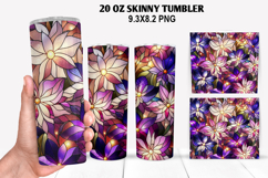 Flower Skinny Tumbler 20oz Wrap Design, Flowers Tumble PNG Product Image 1