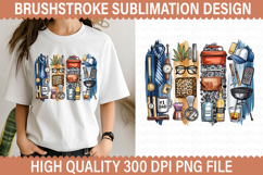 Father&#039;s Day Brushstroke Sublimation Design -Brushstroke PNG Product Image 1