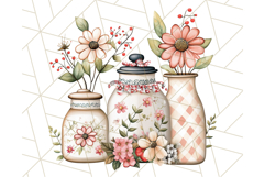 Cottagecore Kitchen Clipart, Vintage Country Floral Kitchen Product Image 5