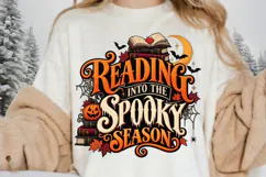 Reading Into the Spooky Season PNG, Halloween Book Lover Product Image 2