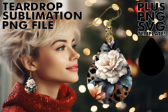 Unique TEARDROP Earrings Magic PNG, Leopard Prints Product Image 1