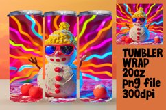 Christmas in July Snowman Tumbler Wrap 20oz Winter Product Image 1