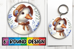 Radiant Keychain Round Style PNG, Goose Product Image 1