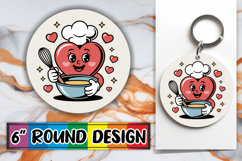 Bright Keychain Sublimation Circle, Valenines Heart Product Image 1