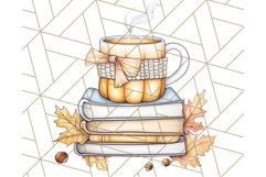 Pumpkin Spice Chibi Girls, Fall Accessories PNG, Cozy Autumn Product Image 5