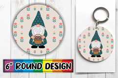 Radiant Keychain Round Style PNG, Spring Gnomes Product Image 1