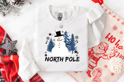 North Pole Snowman SVG - Winter Pine Trees Christmas Design Product Image 2