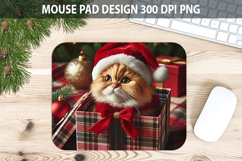 Christmas Cute Cat Mouse Pad Sublimation - Animal PNG Design Product Image 1