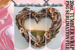 Flower Fantasy Tumbler Sublimation - 3D Heart Frame Product Image 1