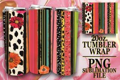 Chic 3D Leopard and Flower Tumbler Wrap Designs Product Image 1