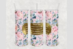 Mom quote Blue Pink Floral 20 oz tumbler sublimation design Product Image 1