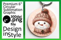 Cute Circle Coaster PNG Artwork , Snowman Product Image 1